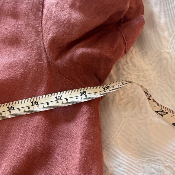 Rust-Colored Button-Front Linen Midi Dress - Picture 7 of 7